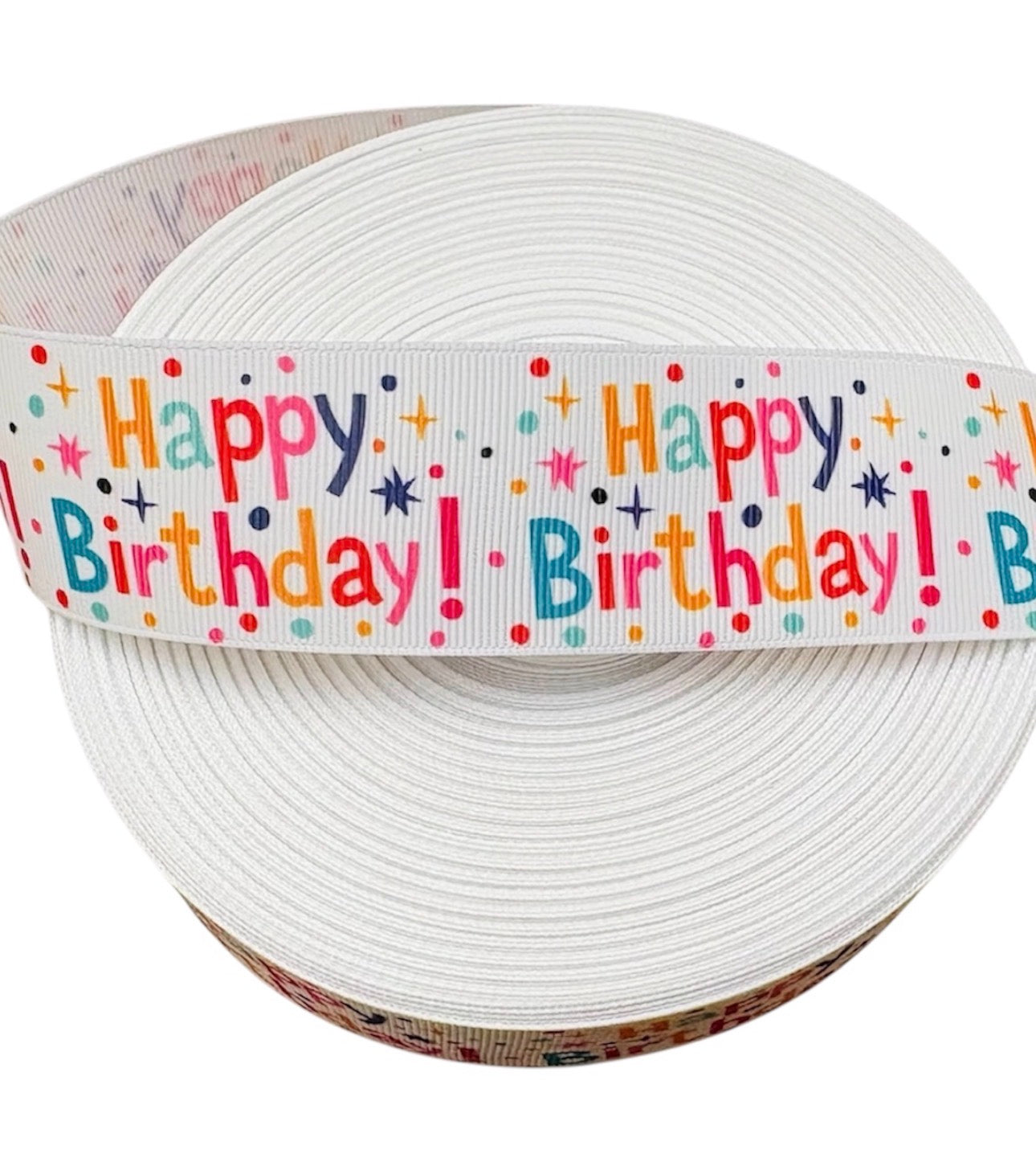 1.5" Happy Birthday grosgrain ribbon
