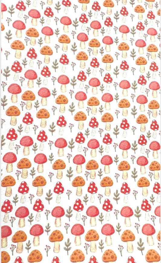 Fall Mushrooms Faux Leather Sheets