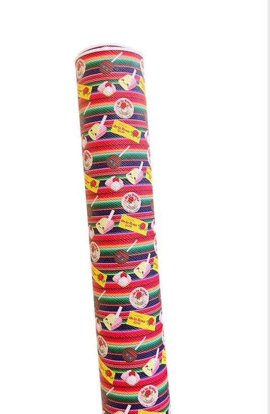 Serape Mexican Snacks Faux Leather Sheets