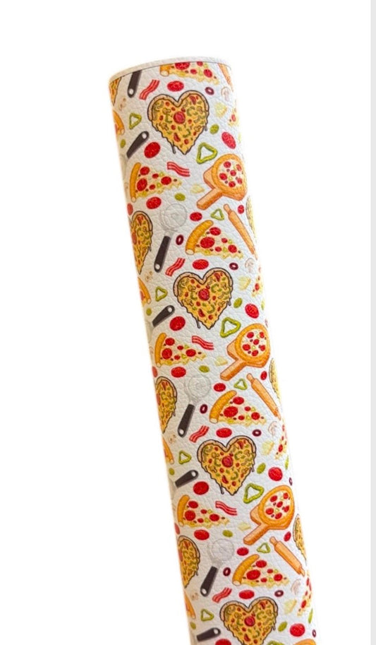 Pepperoni Pizza Faux Leather Sheets