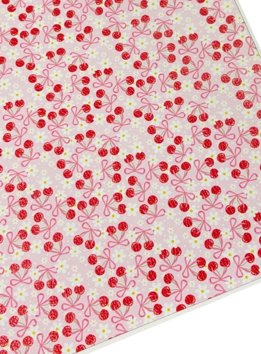 Coquette Cherries Faux Leather Sheets