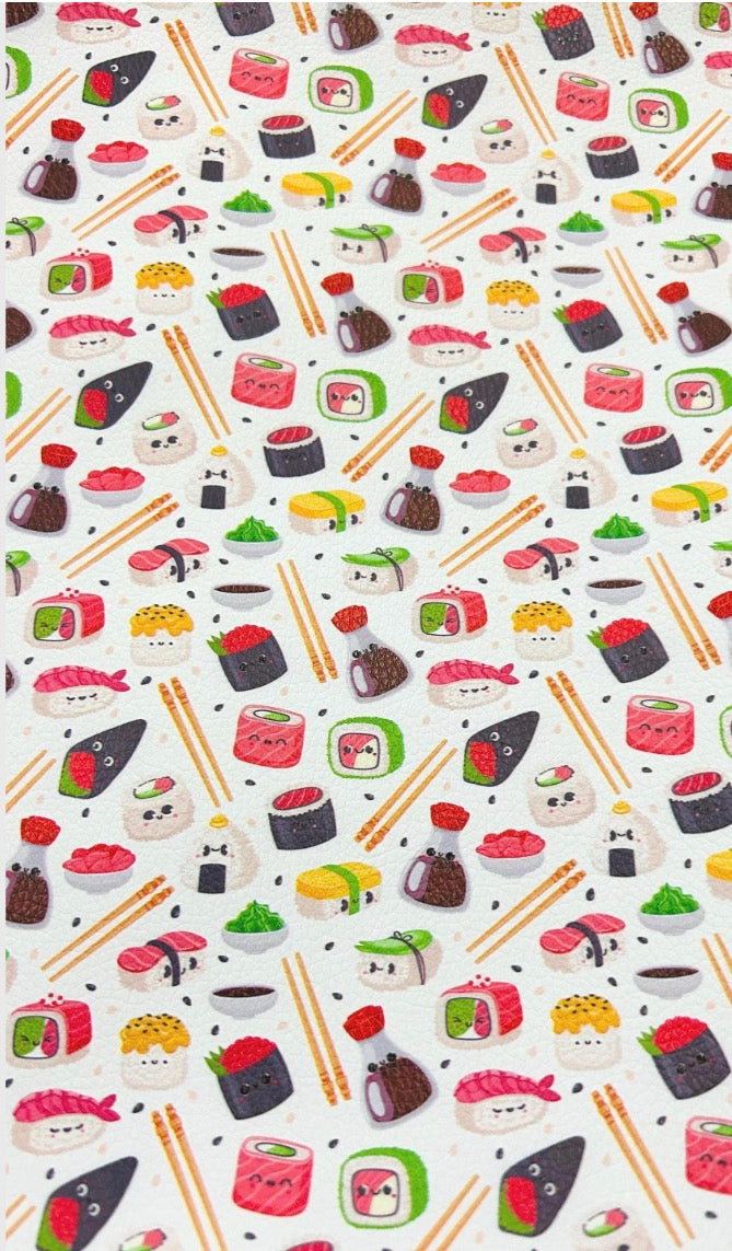 Kawaii Sushi Faux Leather Sheets