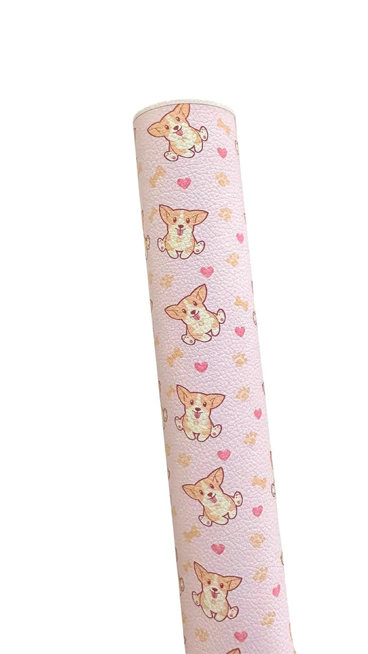 Corgi Dogs Faux Leather Sheets