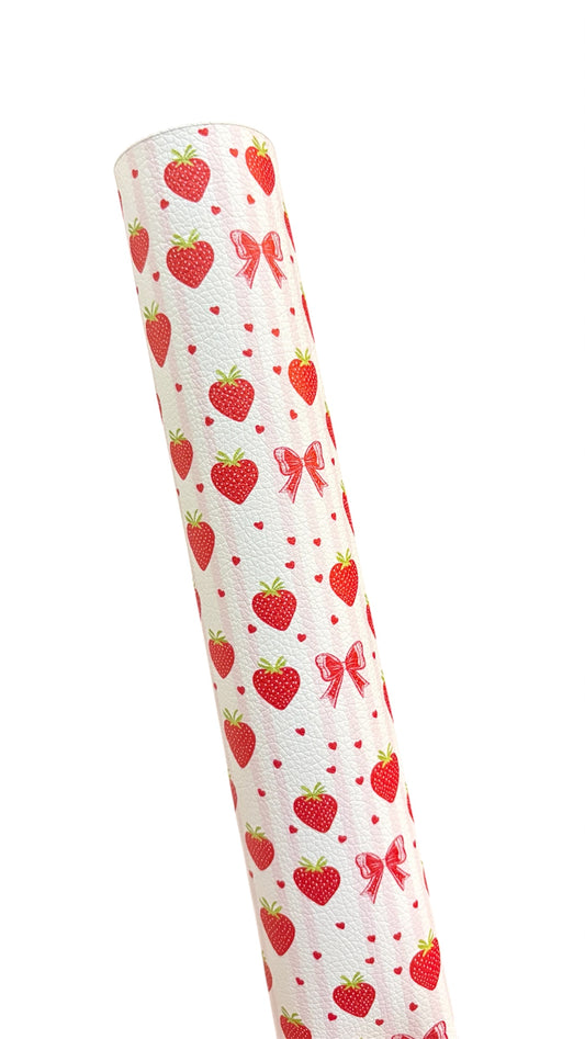 Strawberry Coquette Faux Leather Sheets