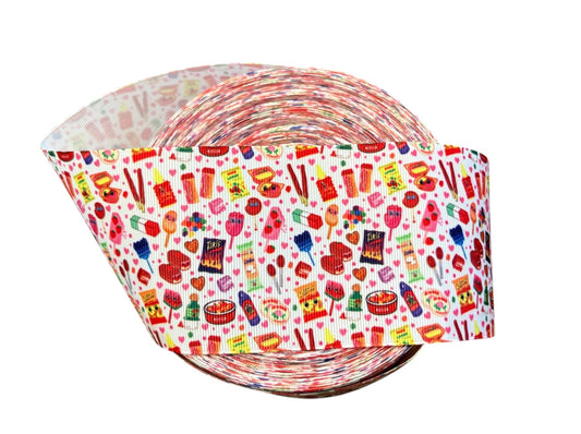 Kawaii Mexican Snacks Grosgrain Ribbon