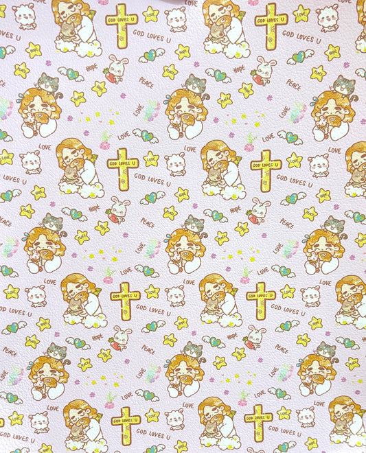 God Loves You Faux Leather Sheets
