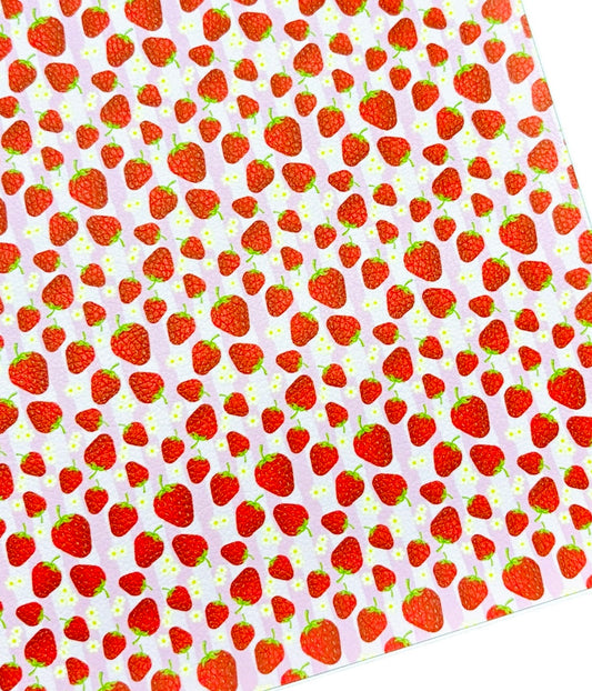 Strawberries Faux Leather Sheets
