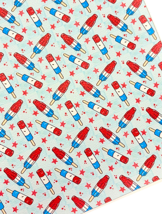4th of July Rockets Faux Leather Sheets