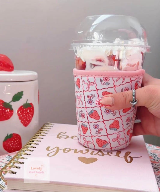 Strawberry coffee cup sleeves