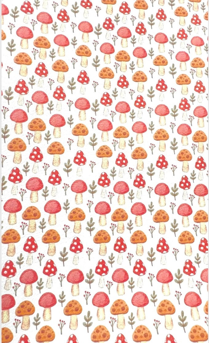 Fall Mushrooms Faux Leather Sheets