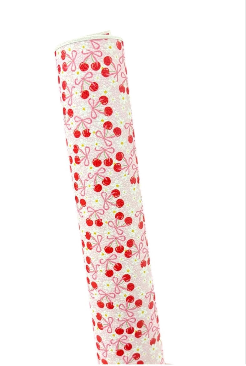 Coquette Cherries Faux Leather Sheets