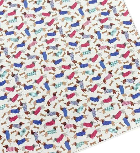Dachshund Dog Faux Leather Sheets