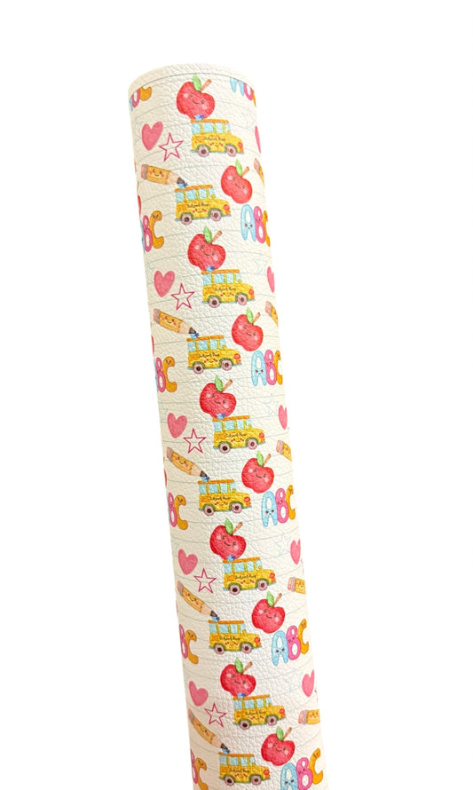 ABC School Bus Faux Leather Sheets