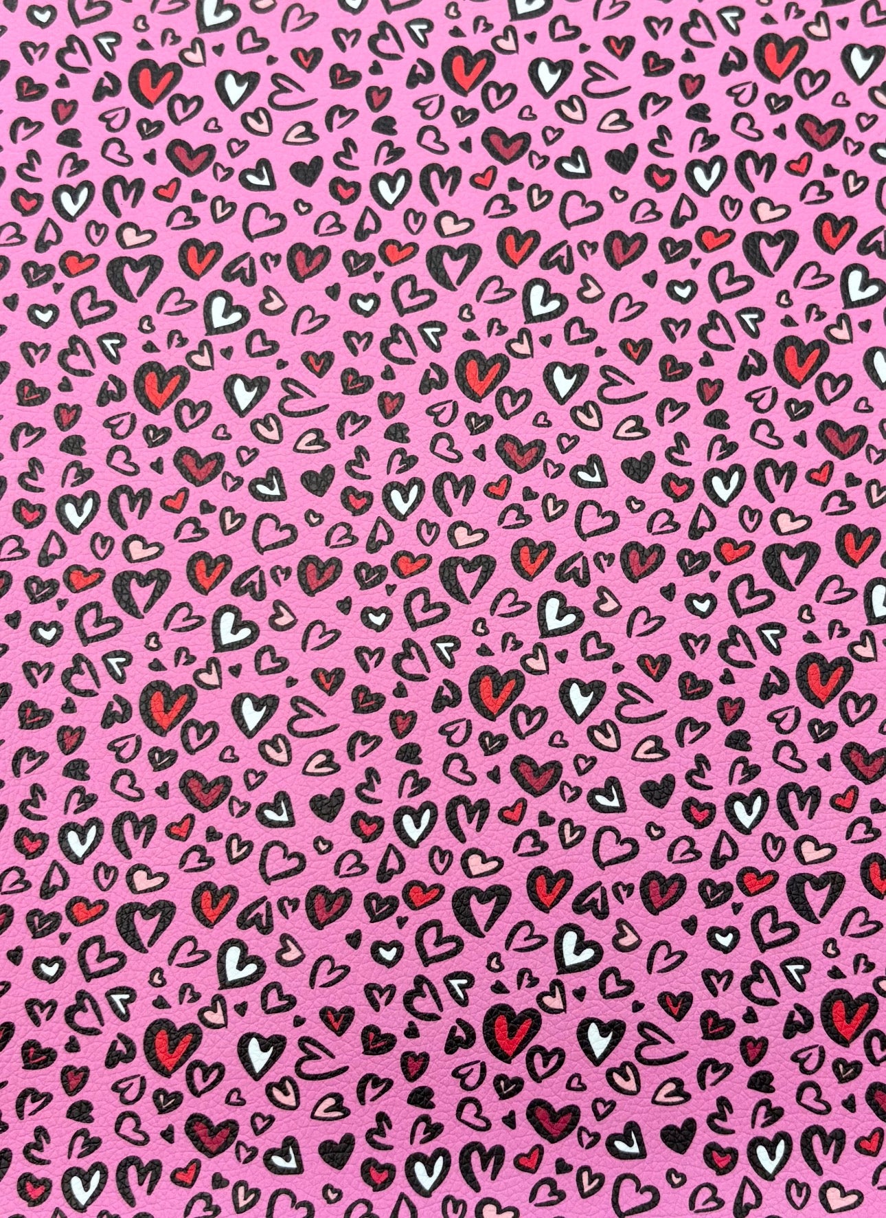 Pink Hearts Faux Leather Sheets