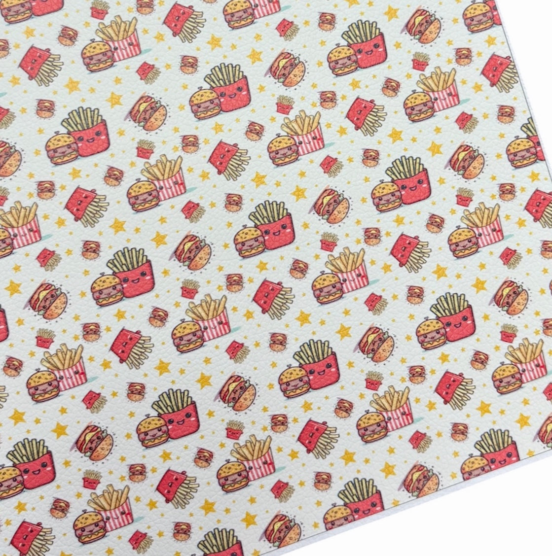 Burgers and Fries Faux Leather Sheets