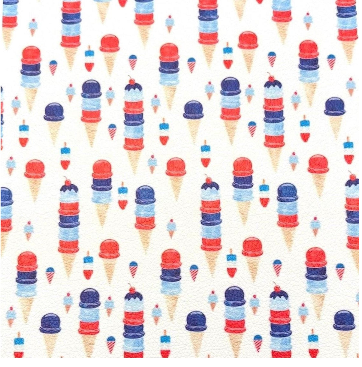 Red white and blue ice cream scoops vertical