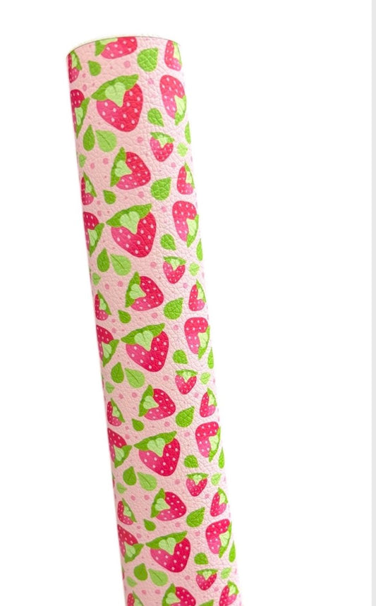 Strawberries Faux Leather Sheets