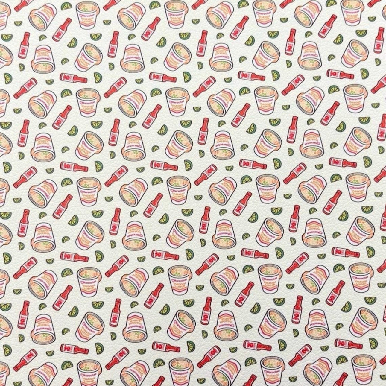 Noodles and Hot Sauce Faux Leather Sheets