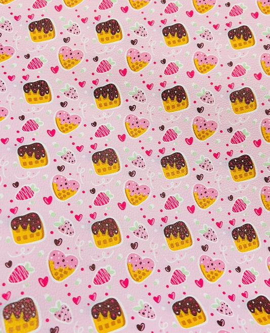 Waffle Hearts Faux Leather Sheets
