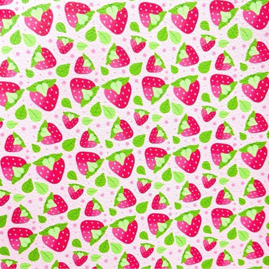 Strawberries Faux Leather Sheets