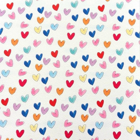 Rainbow Hearts Faux Leather Sheets
