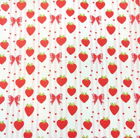 Strawberry Coquette Faux Leather Sheets
