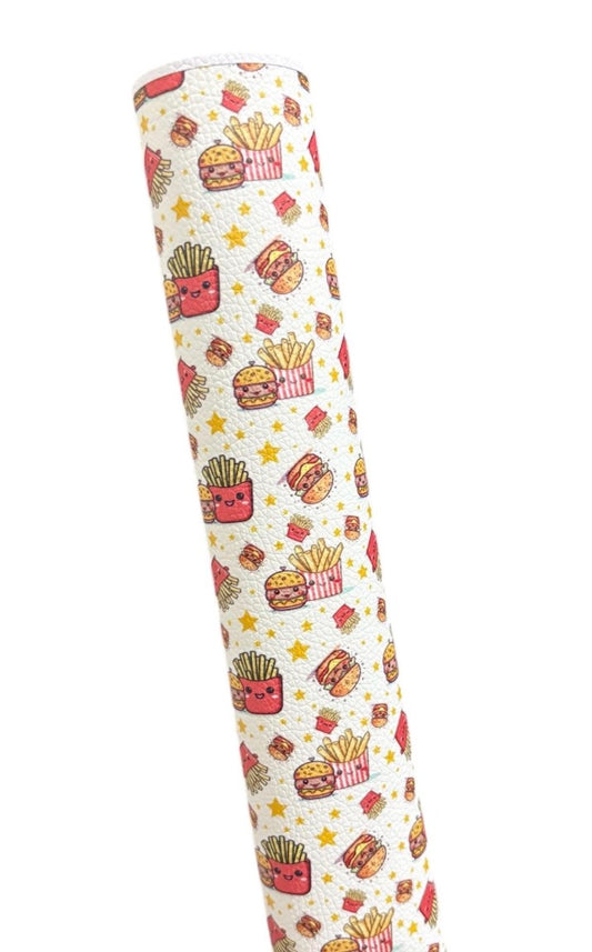 Burgers and Fries Faux Leather Sheets