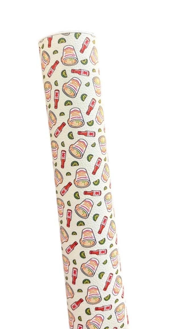 Noodles and Hot Sauce Faux Leather Sheets