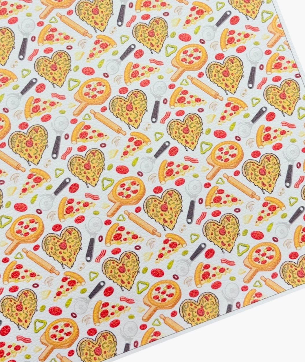 Pepperoni Pizza Faux Leather Sheets