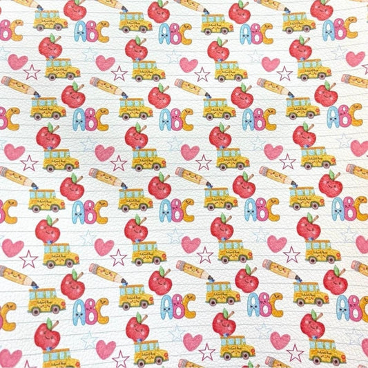 ABC School Bus Faux Leather Sheets