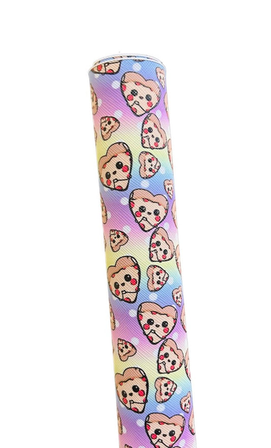 Pepperoni Pizza Hearts Faux Leather Sheets
