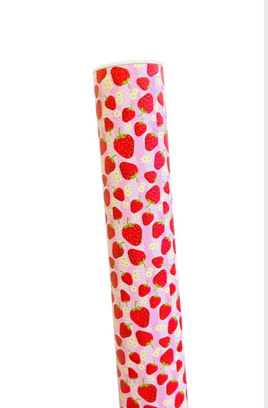 Strawberries Faux Leather Sheets
