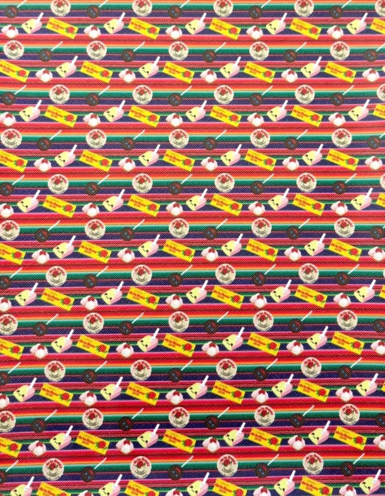Serape Mexican Snacks Faux Leather Sheets