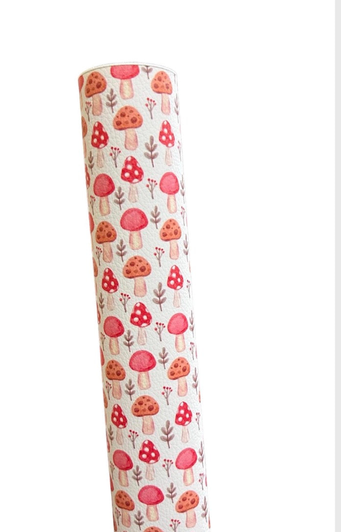 Fall Mushrooms Faux Leather Sheets