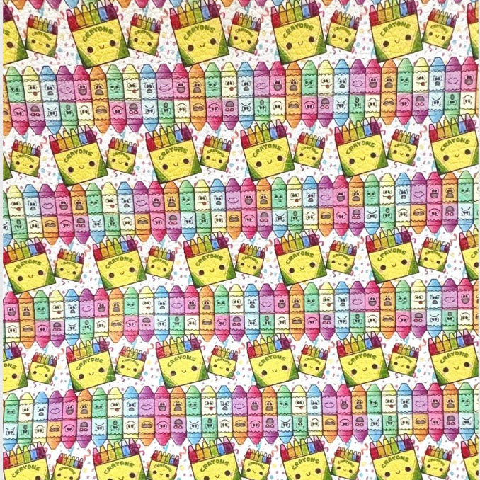 Crayons Faux Leather Sheets