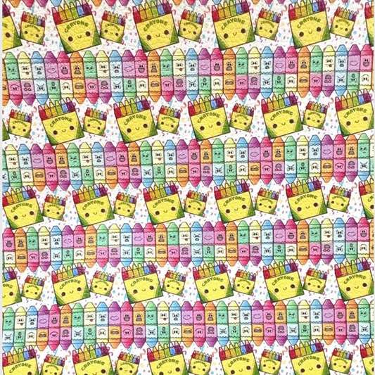 Crayons Faux Leather Sheets