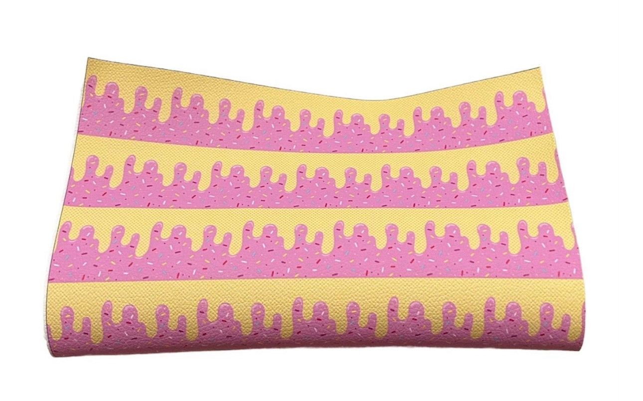 Ice Cream Sprinkled Faux Leather Sheets