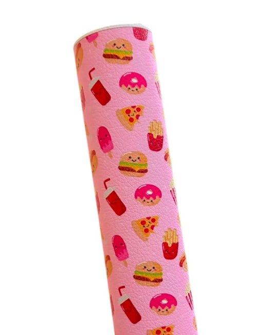 Burgers and Pizza Faux Leather Sheets