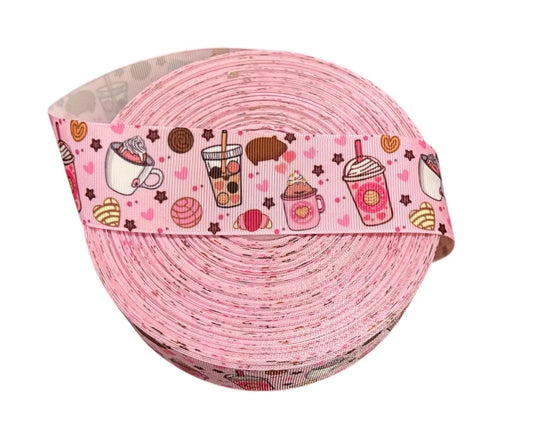 1.5" Cafecito y pan dulce ribbon