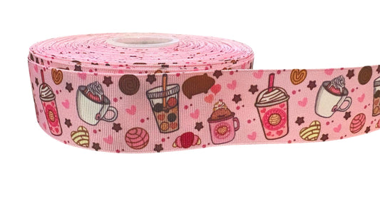 1.5" Cafecito y pan dulce ribbon