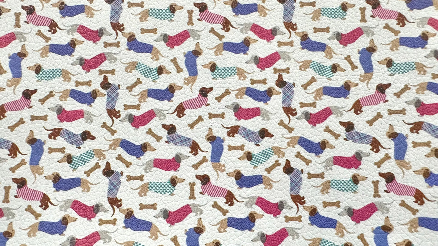 Dachshund Dog Faux Leather Sheets