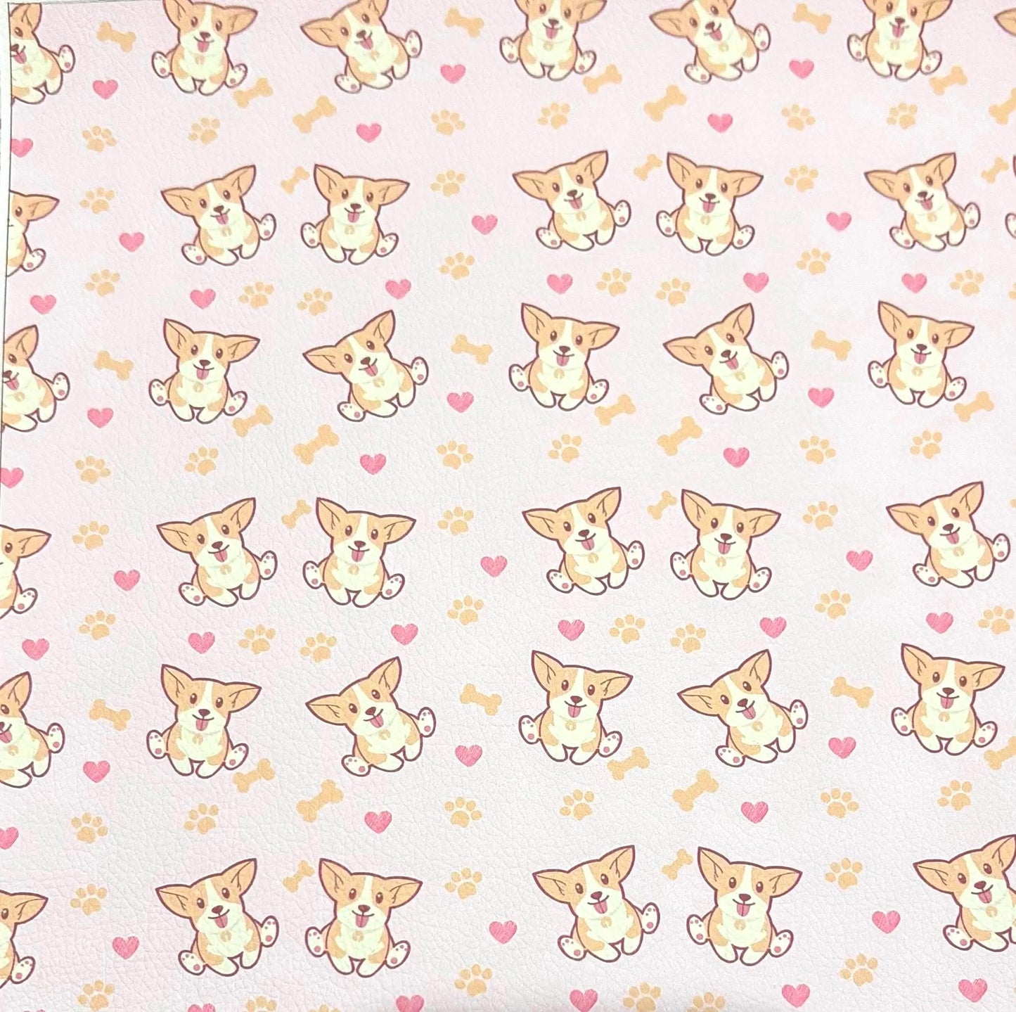 Corgi Dogs Faux Leather Sheets
